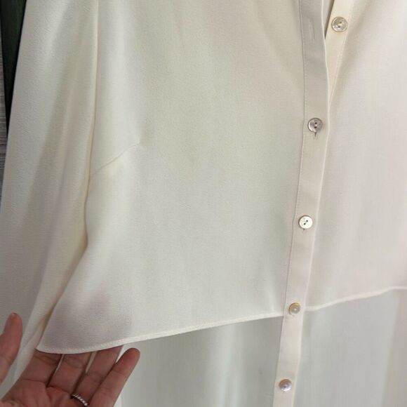 J. Jill classy cream colored tunic blouse size S petite long sleeve - Picture 4 of 6